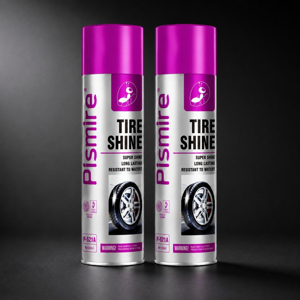 Pismire 500ml Tire Shine Spray Tire Polish Restore Black Tire Waterproof Long Lasting Tire Dressing for Car & Motorcycle